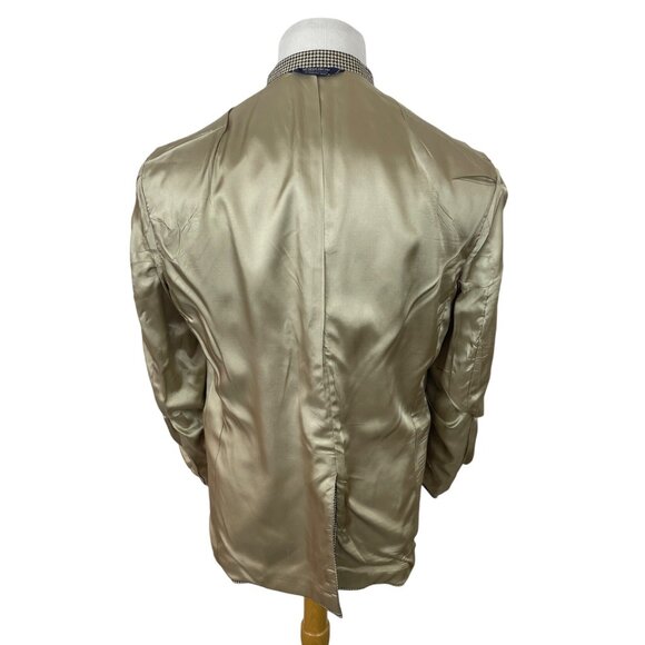 Nordstrom Mens Black and Beige Houndstooth Blazer Euro-300 Tailored USA Size M - Picture 4 of 11